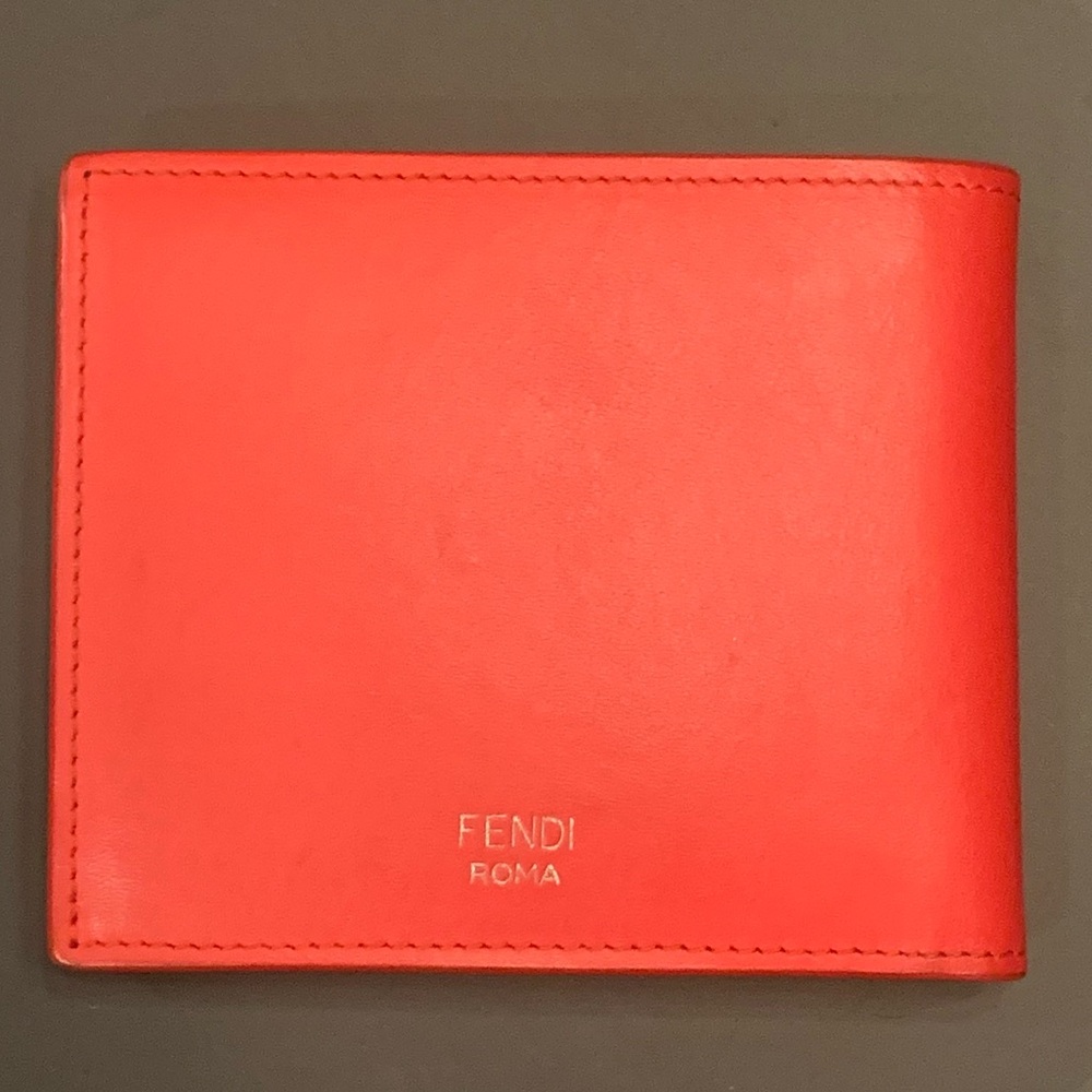FENDI Red Leather Monster Wallet - Picture 2 of 6